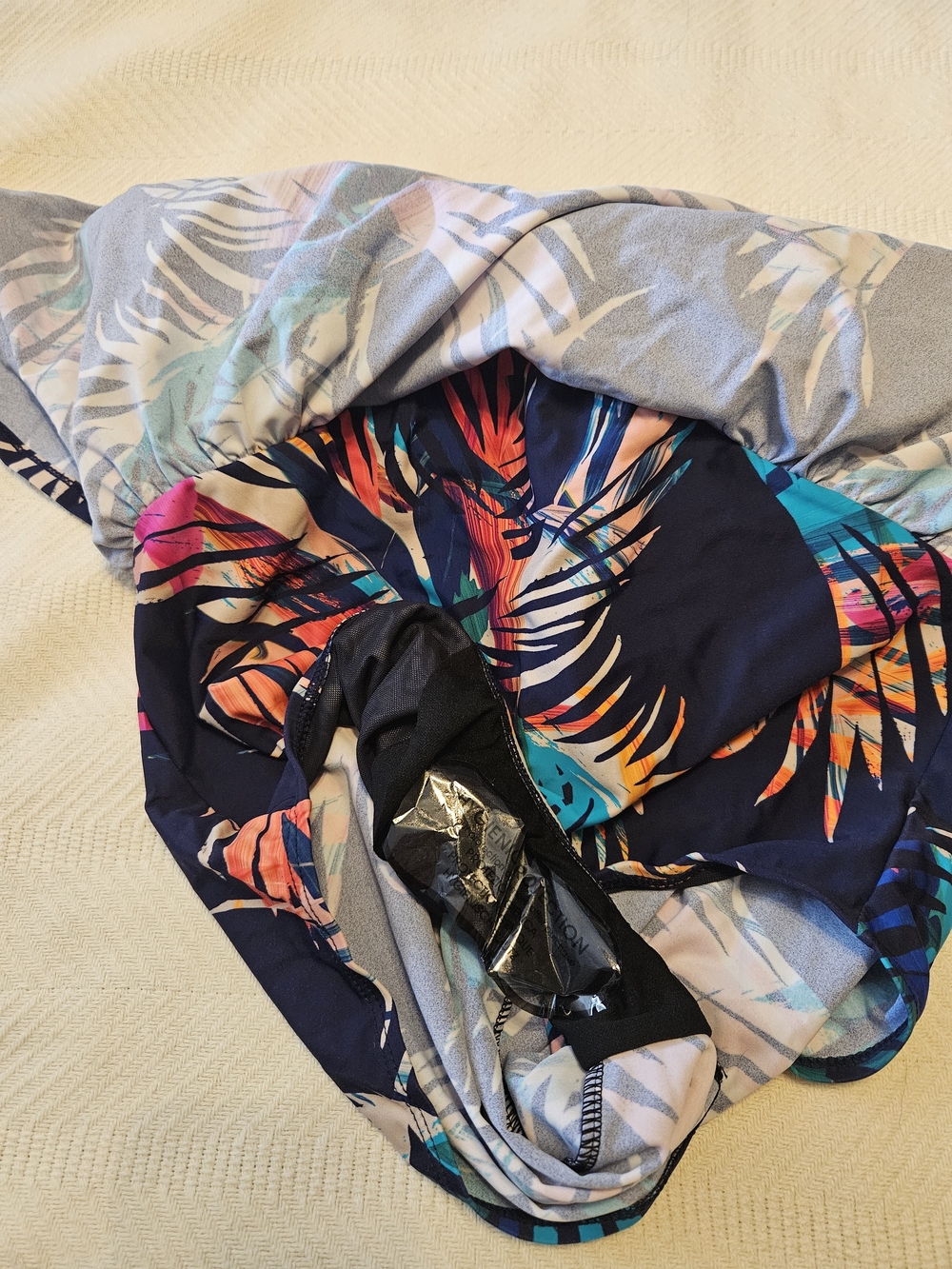 Swimsuits For All Women's Navy Tropical Print One-Piece Swimdress - Picture 5 of 5